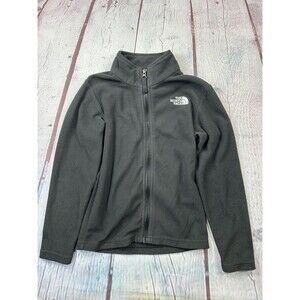 The North Face Fleece Jacket Boys XXS 5 Gray Full Zip High Collar Outdoors